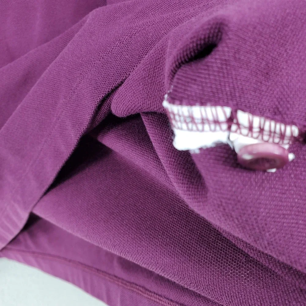 Nike Polo Shirt Men L‎ Purple Roger Federer RF Logo Short Sleeve Tennis Casual